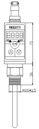 CYDK102-PT100航插出线智能数显温度开关(图2)